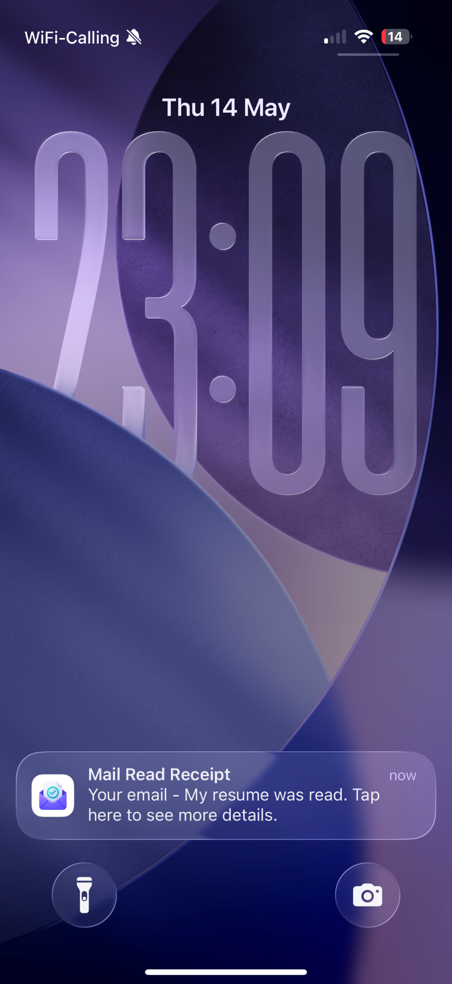 Lock screen push notification when an email is read